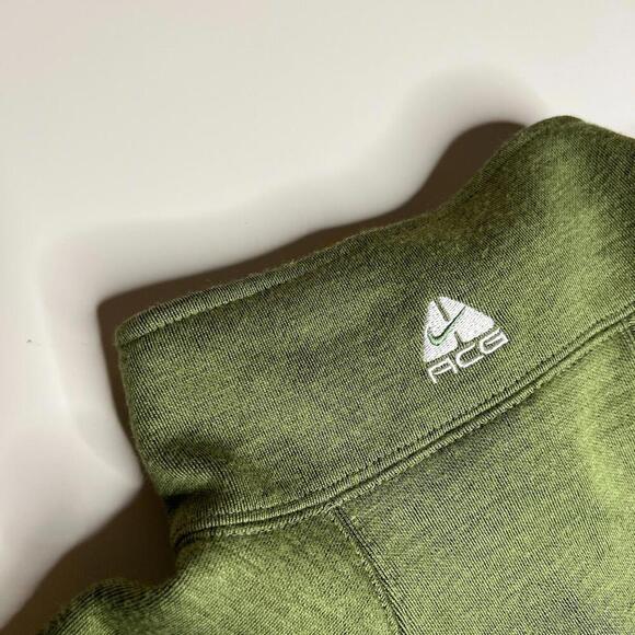 Nike ACG Women’s Green Full Zip Fleece Jacket Size L Waffle Lined Outdoor - Picture 8 of 15